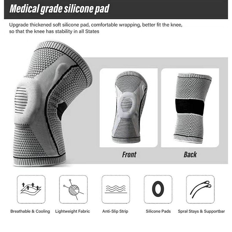 Silicone Anti-Slip Knee Pads for Sports Protection