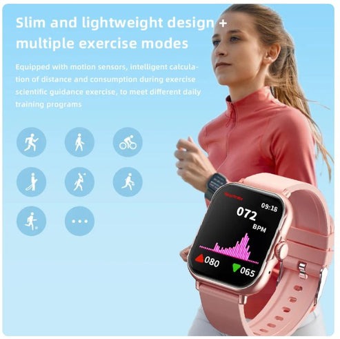 A58 Plus 5-in-1 Couple Smart Watch Gift Set – Bluetooth Calling, 2.01" HD Display, IP67 Waterproof